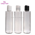 16oz HDPE Durable Squeezable Plastic Bottles with Black Press Disc Top Cap Natural Clear Container